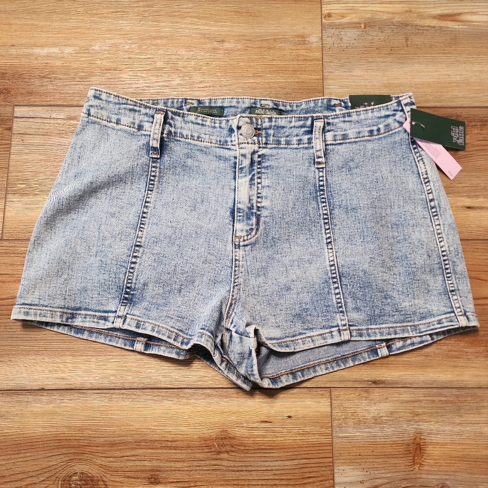 Wild Fable Jean Shorts Womens 12 Light Blue Super High Rise Denim NEW